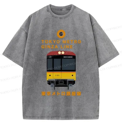 Tokyo-Tiger Tokyo Metro Ginza Line Washed T-Shirt