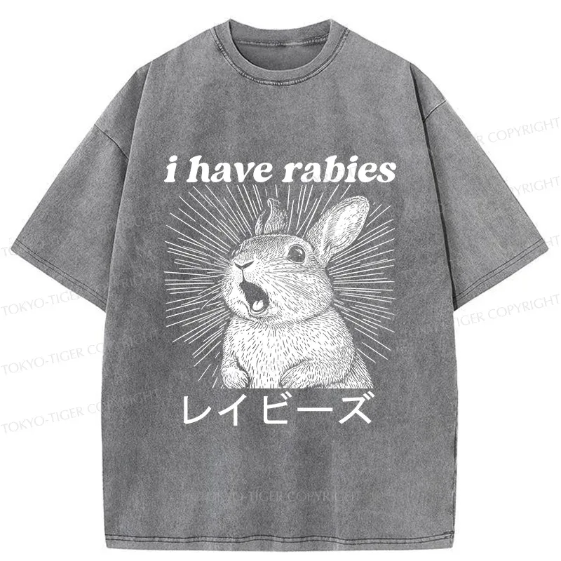Tokyo-Tiger Funny Rabbit Washed T-Shirt