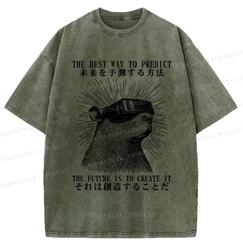 Tokyo-Tiger How To Predict The Future Washed T-Shirt