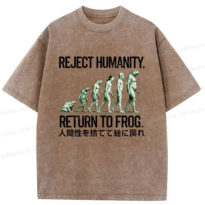 Tokyo-Tiger Degenerate Into A Frog Washed T-Shirt