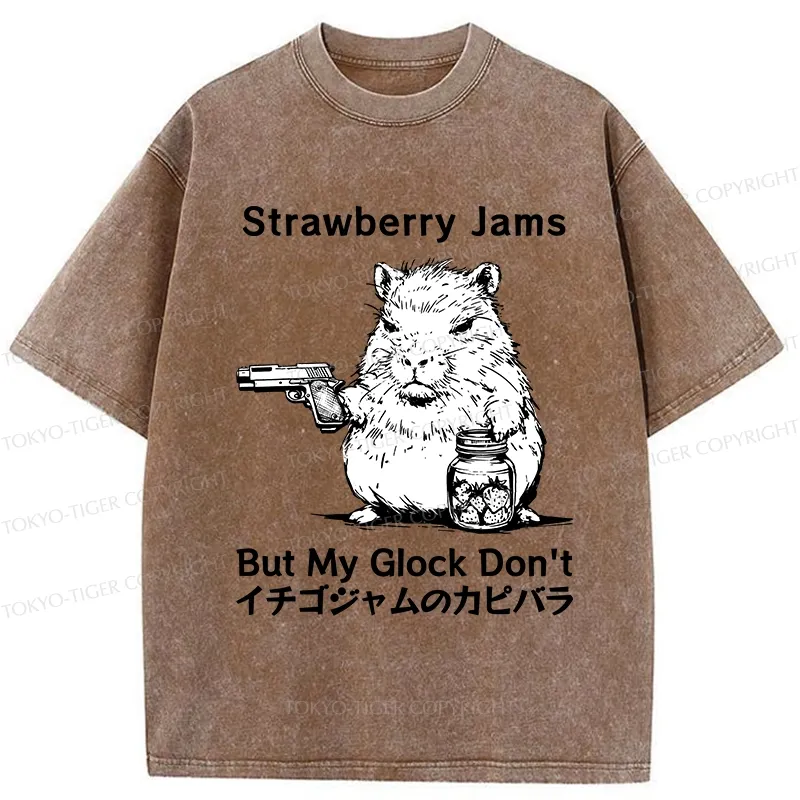 Tokyo-Tiger Strawberry Jams Capybara Washed T-Shirt