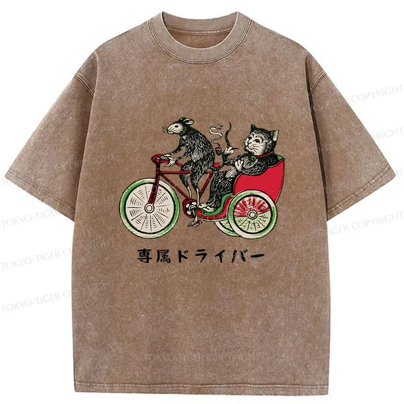 Tokyo-Tiger Cat’s Special Vehicle Washed T-Shirt