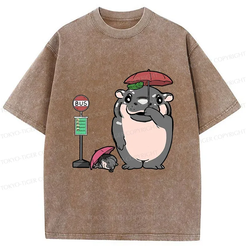Tokyo-Tiger My Neighbor Moo Deng Washed T-Shirt