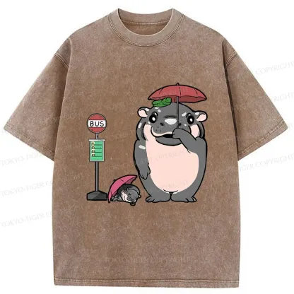 Tokyo-Tiger My Neighbor Moo Deng Washed T-Shirt