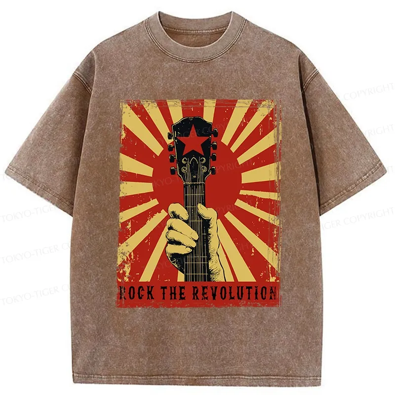 Tokyo-Tiger Revolutionary Rock Guitar Washed T-Shirt