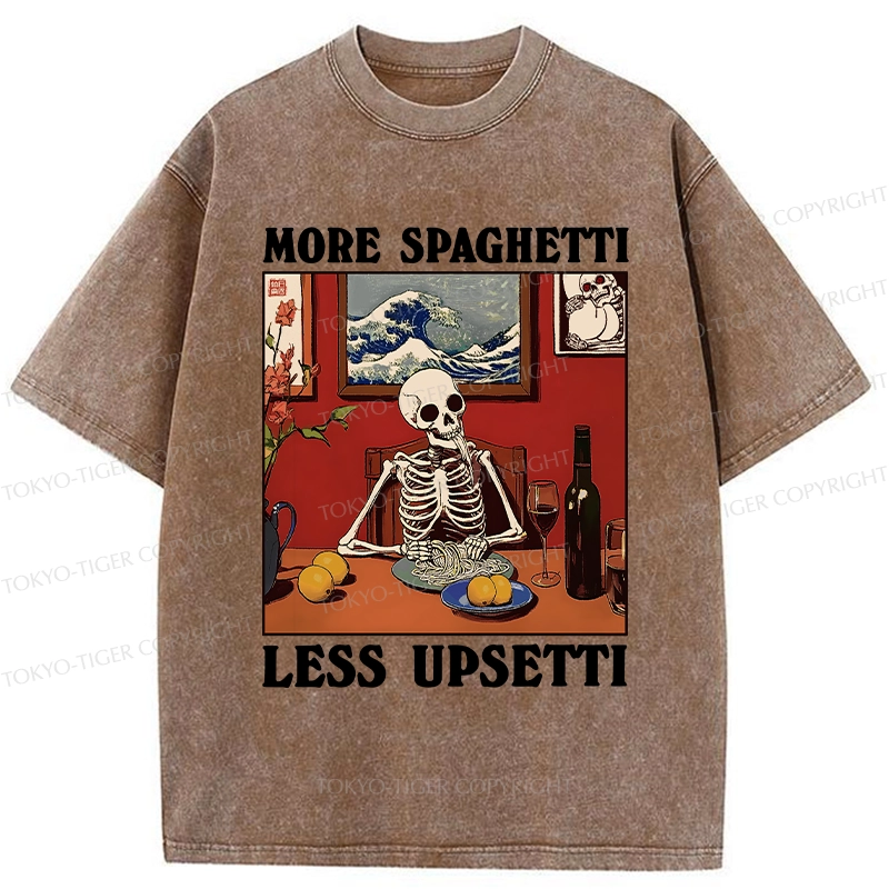 Tokyo-Tiger More Spaghetti Less Upsetti Skeleton Washed T-Shirt