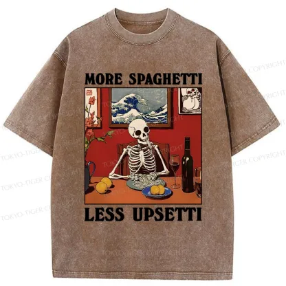 Tokyo-Tiger More Spaghetti Less Upsetti Skeleton Washed T-Shirt