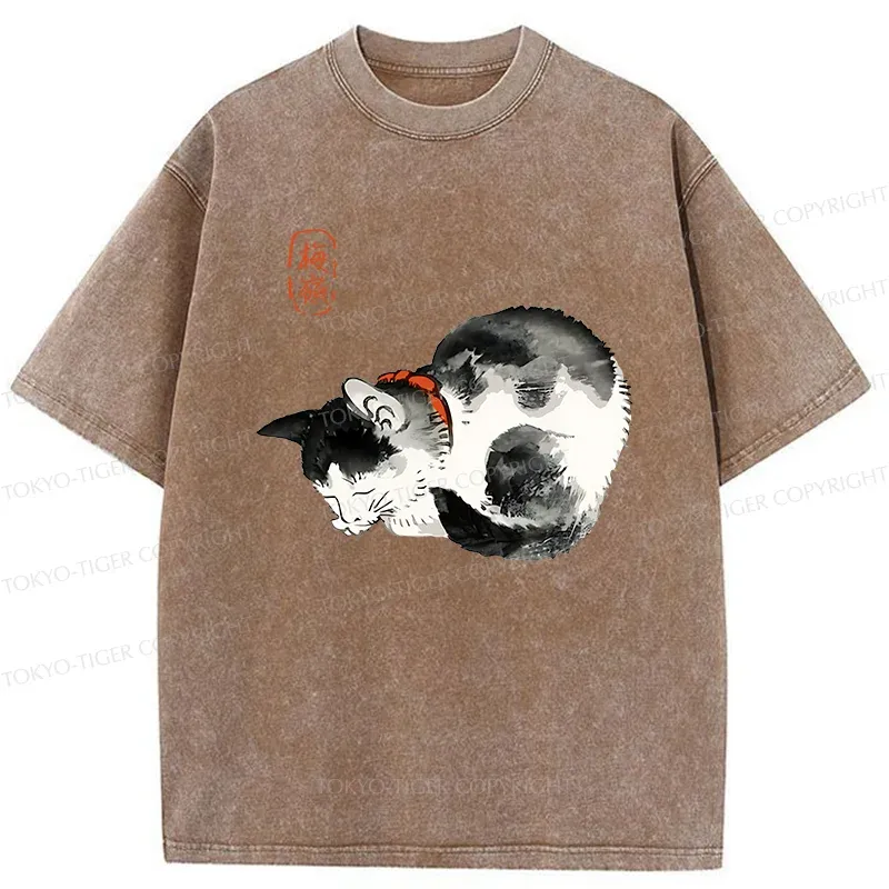 Tokyo-Tiger Japanese Kitten Washed T-Shirt