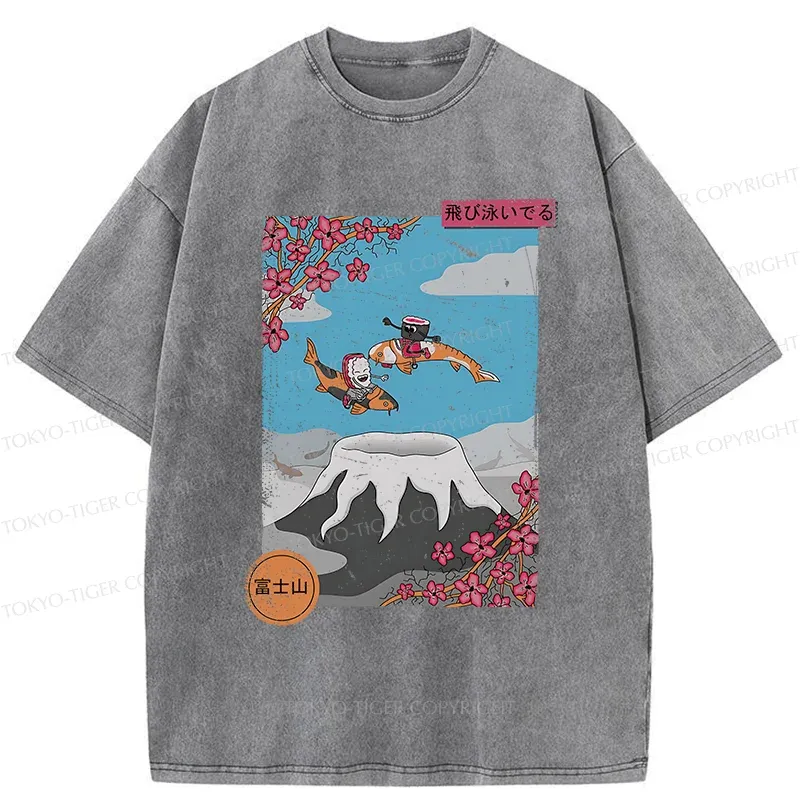 Tokyo-Tiger Mount Fuji Trip Washed T-Shirt