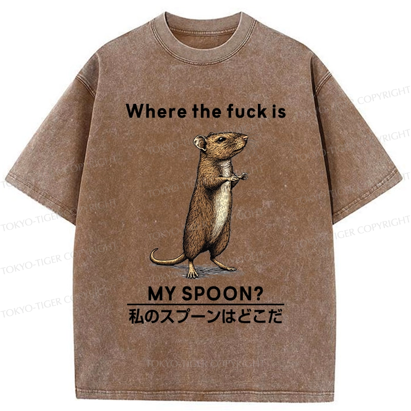 Tokyo-Tiger Where's My Spoon Washed T-Shirt