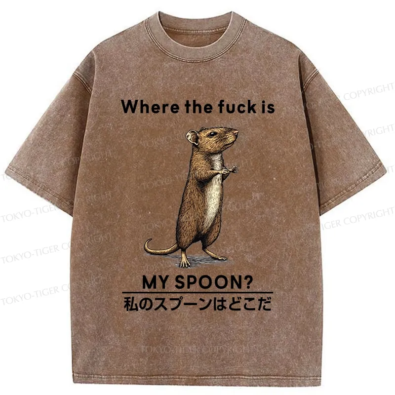 Tokyo-Tiger Where's My Spoon Washed T-Shirt