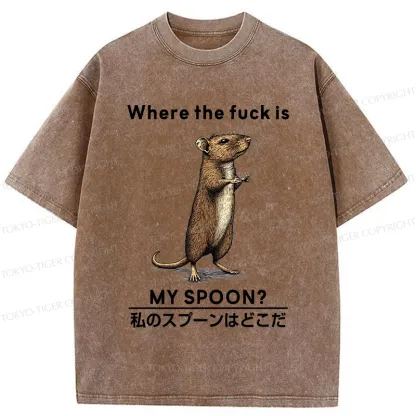Tokyo-Tiger Where's My Spoon Washed T-Shirt