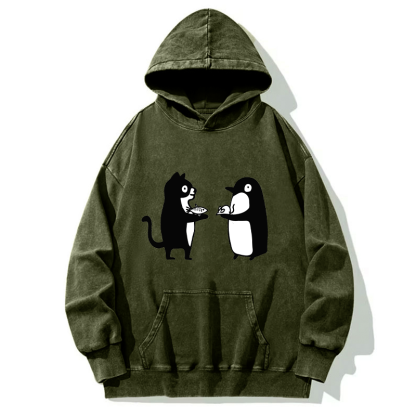 Tokyo-Tiger Funny Food Swaps Washed Hoodie