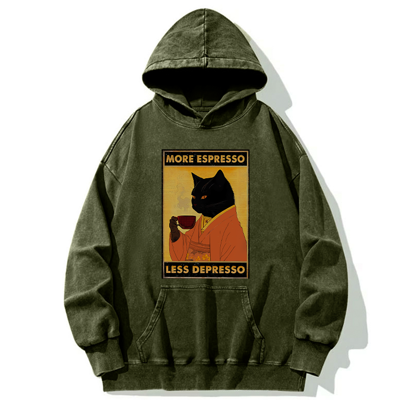Tokyo-Tiger Increase Espresso Decrease Distress Washed Hoodie