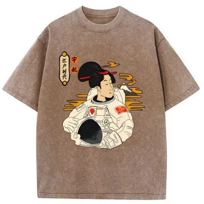 Tokyo-Tiger Geisha Astronaut Washed T-Shirt