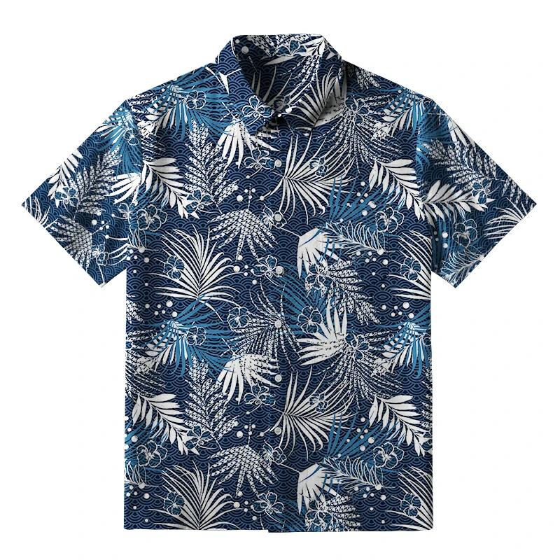 Tokyo-Tiger Exotic Leaves Button-up Shirt