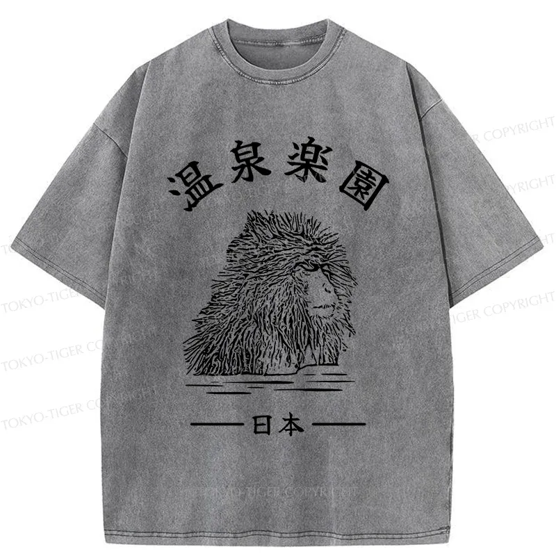 Tokyo-Tiger Hot Spring Monkey Washed T-Shirt
