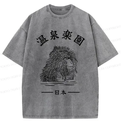 Tokyo-Tiger Hot Spring Monkey Washed T-Shirt