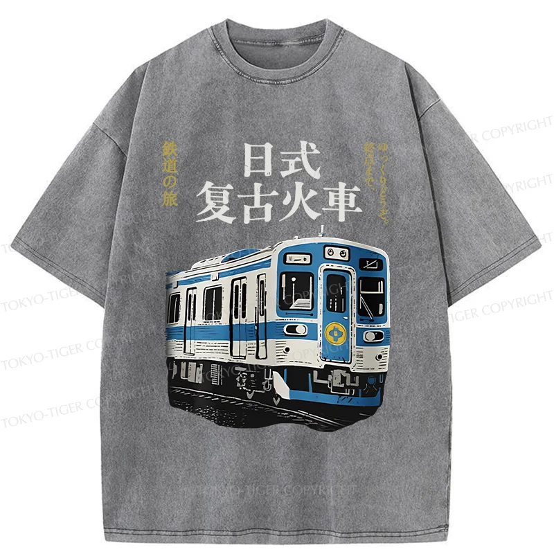 Tokyo-Tiger Vintage Japanese Train Washed T-Shirt