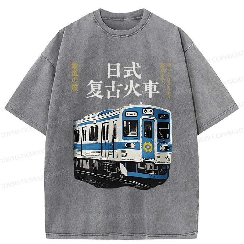 Tokyo-Tiger Vintage Japanese Train Washed T-Shirt
