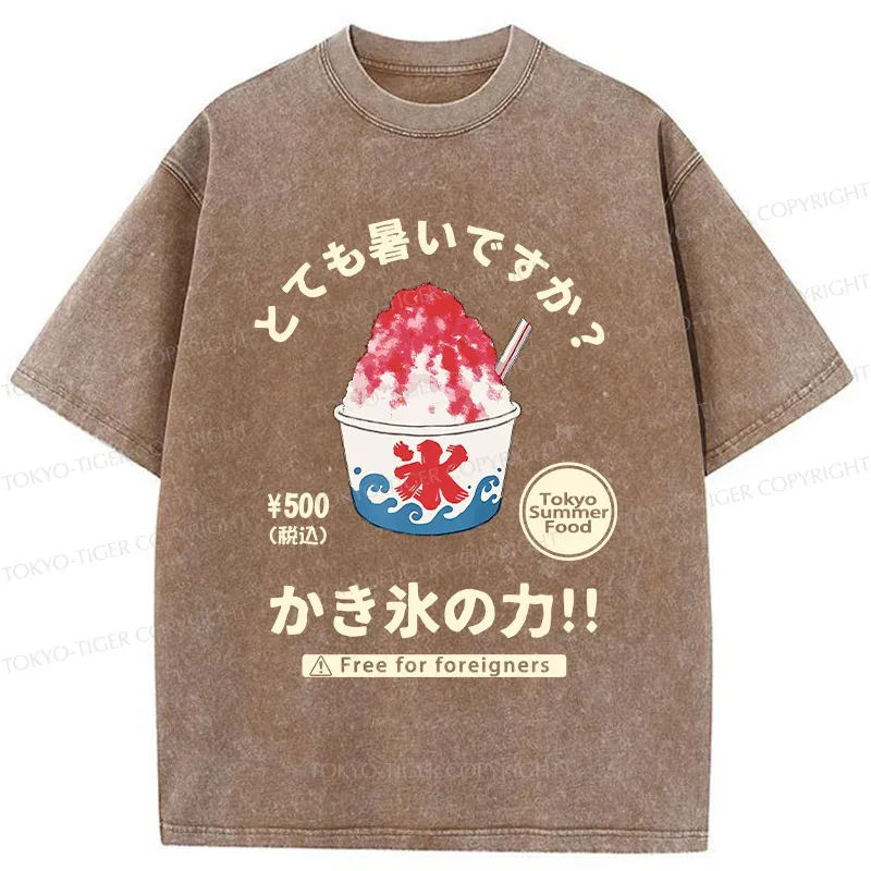 Tokyo-Tiger Power Of Shaved Ice Washed T-Shirt