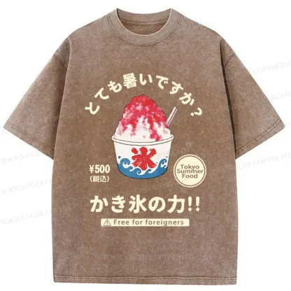 Tokyo-Tiger Power Of Shaved Ice Washed T-Shirt