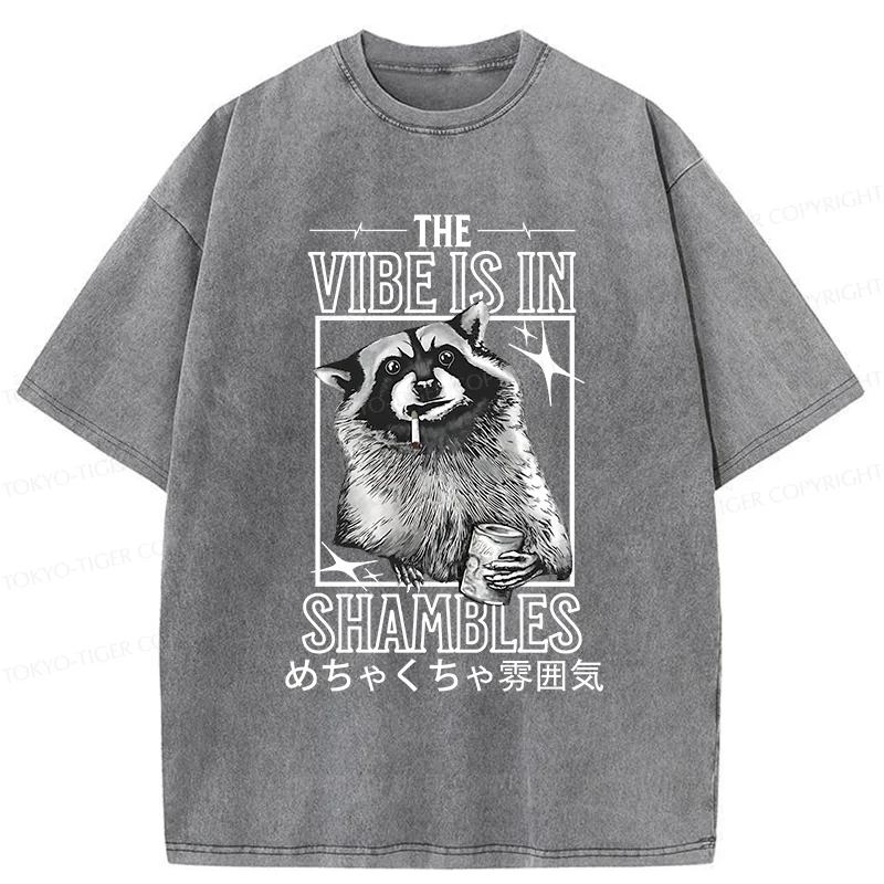 Tokyo-Tiger Naughty Raccoon Washed T-Shirt