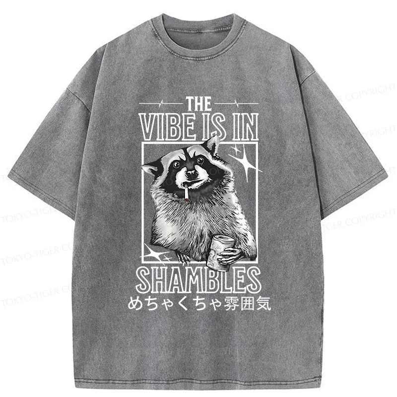 Tokyo-Tiger Naughty Raccoon Washed T-Shirt