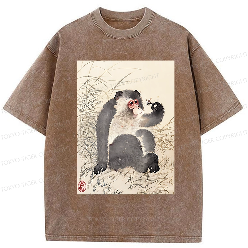 Tokyo-Tiger Vintage Japanese Macaque Washed T-Shirt