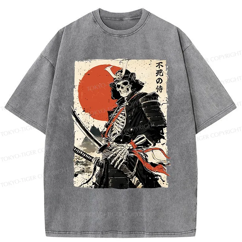 Tokyo-Tiger Mighty General Skeleton Japan Bonsai Washed T-Shirt