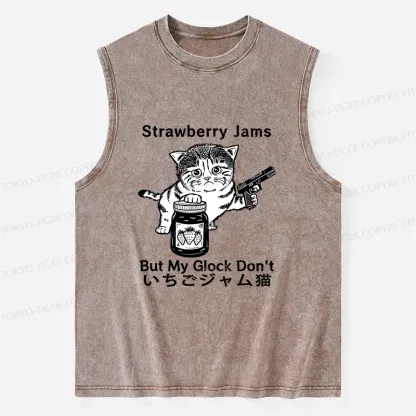 Tokyo-Tiger Strawberry Jam Cat Washed Tank