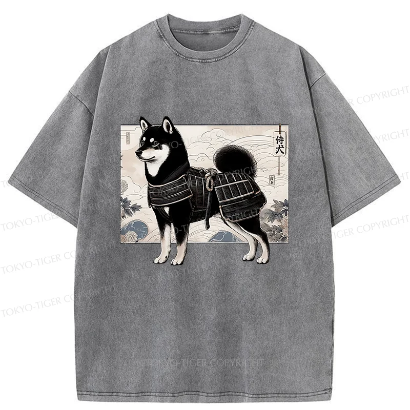Tokyo-Tiger Cute Japanese Shiba Inu Washed T-Shirt
