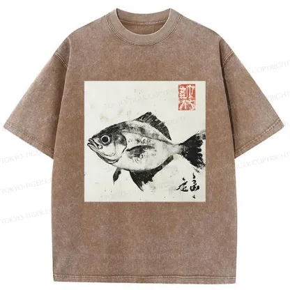 Tokyo-Tiger Vintage Fish Washed T-Shirt