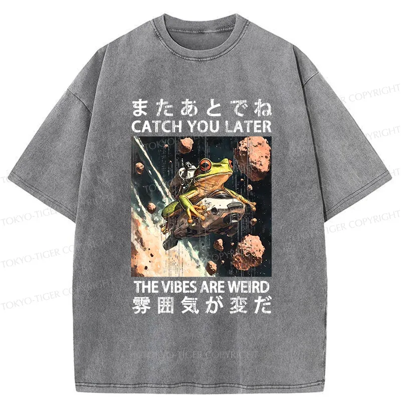 Tokyo-Tiger Frog Astronaut Washed T-Shirt