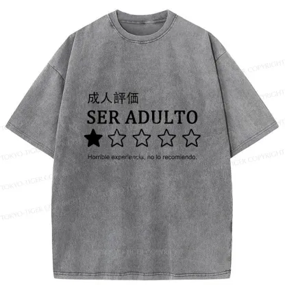 Tokyo-Tiger Adult Reviews Washed T-Shirt