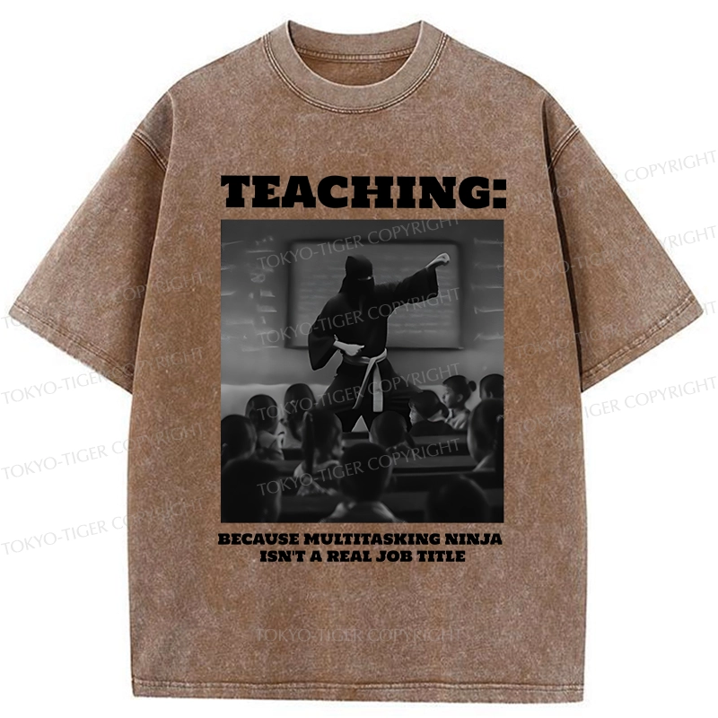 Tokyo-Tiger Ninja Teacher Teaching Washed T-Shirt