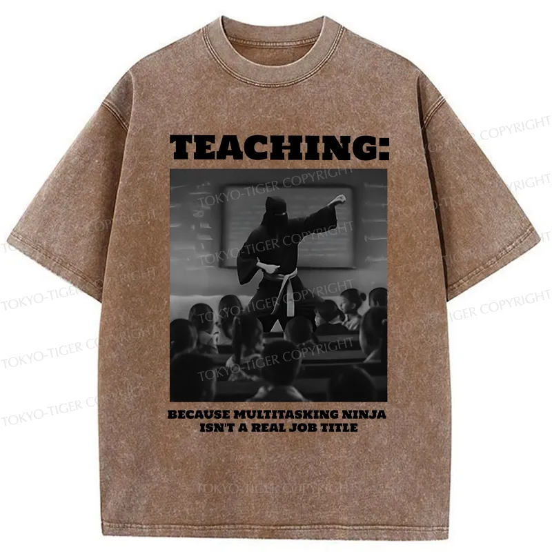 Tokyo-Tiger Ninja Teacher Teaching Washed T-Shirt