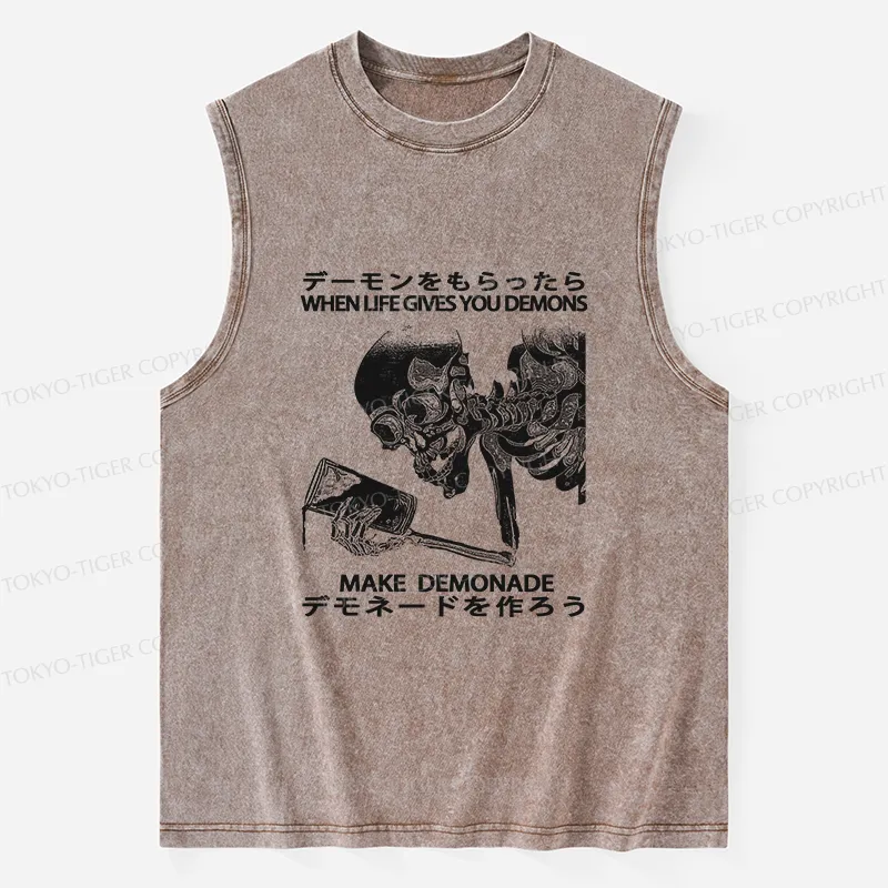 Tokyo-Tiger Make Demonade Funny Washed Tank