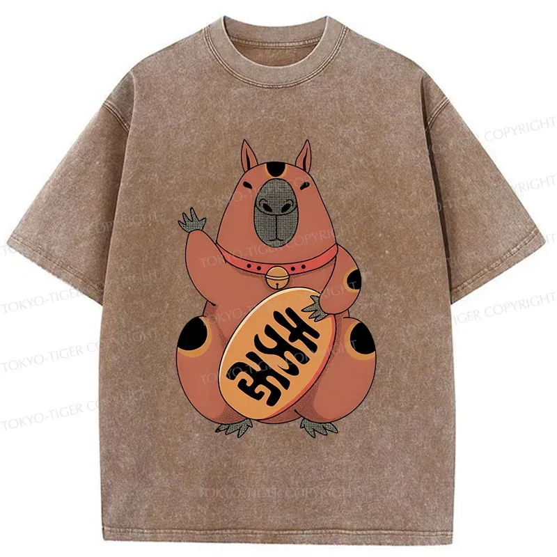 Tokyo-Tiger Lucky Capybara Washed T-Shirt