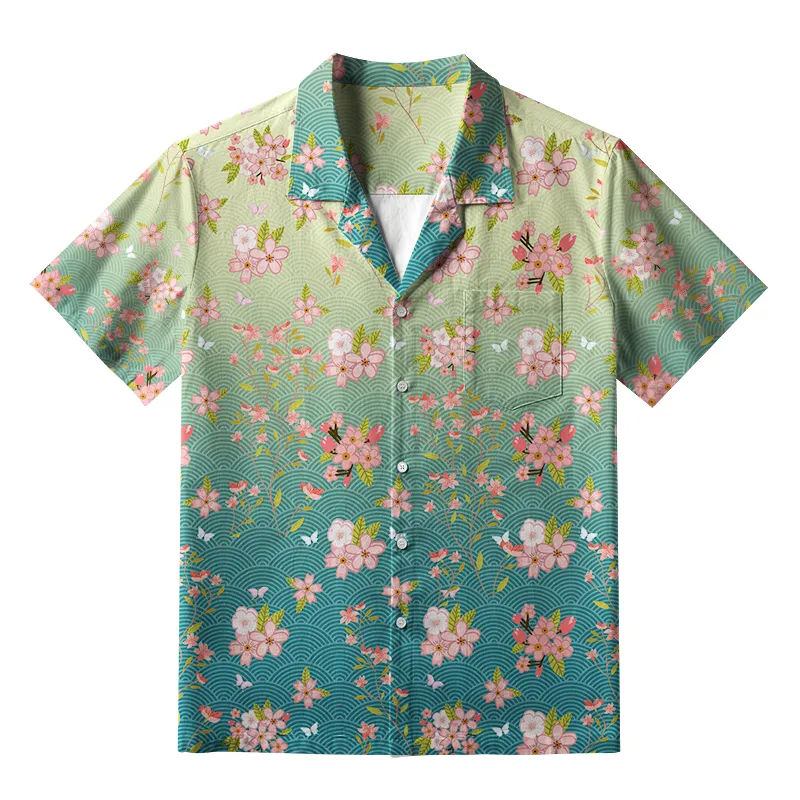 Tokyo-Tiger Sakura Blossom Waves Aloha Hawaiian Shirt Sale