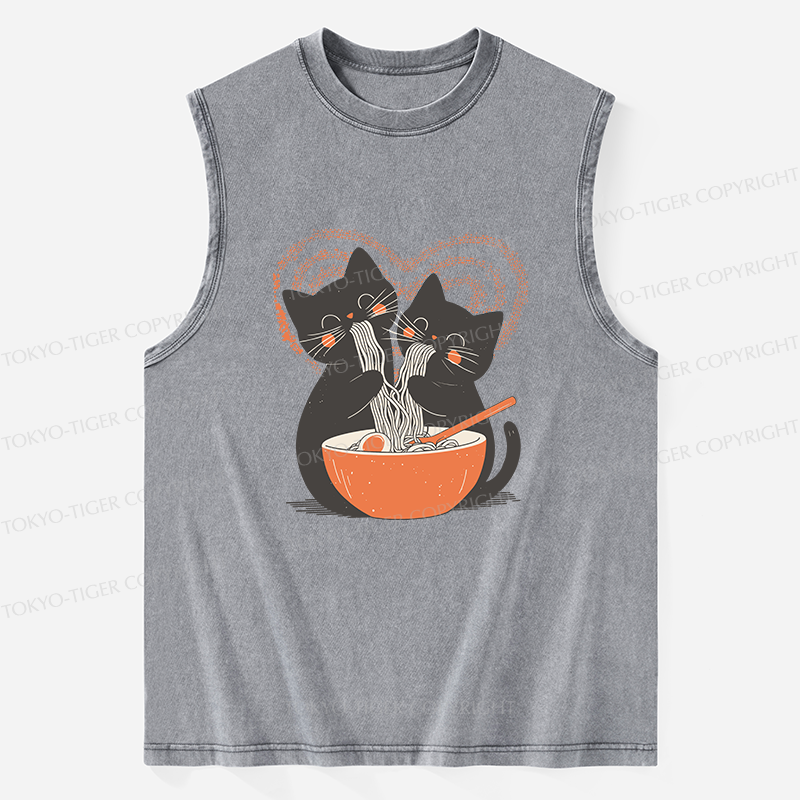 Tokyo-Tiger Let's Eat Ramen Together Washed Tank