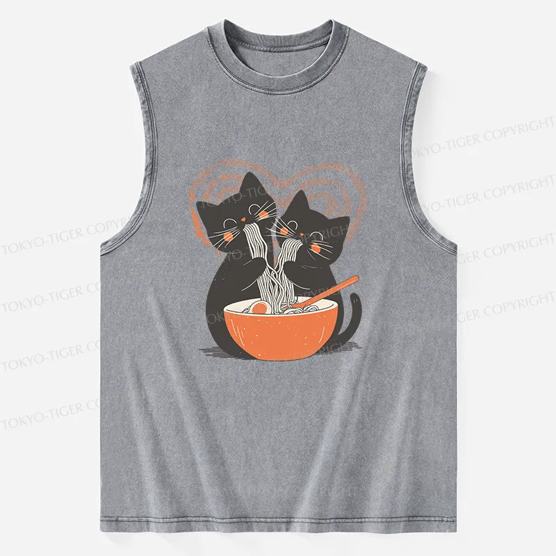 Tokyo-Tiger Let's Eat Ramen Together Washed Tank