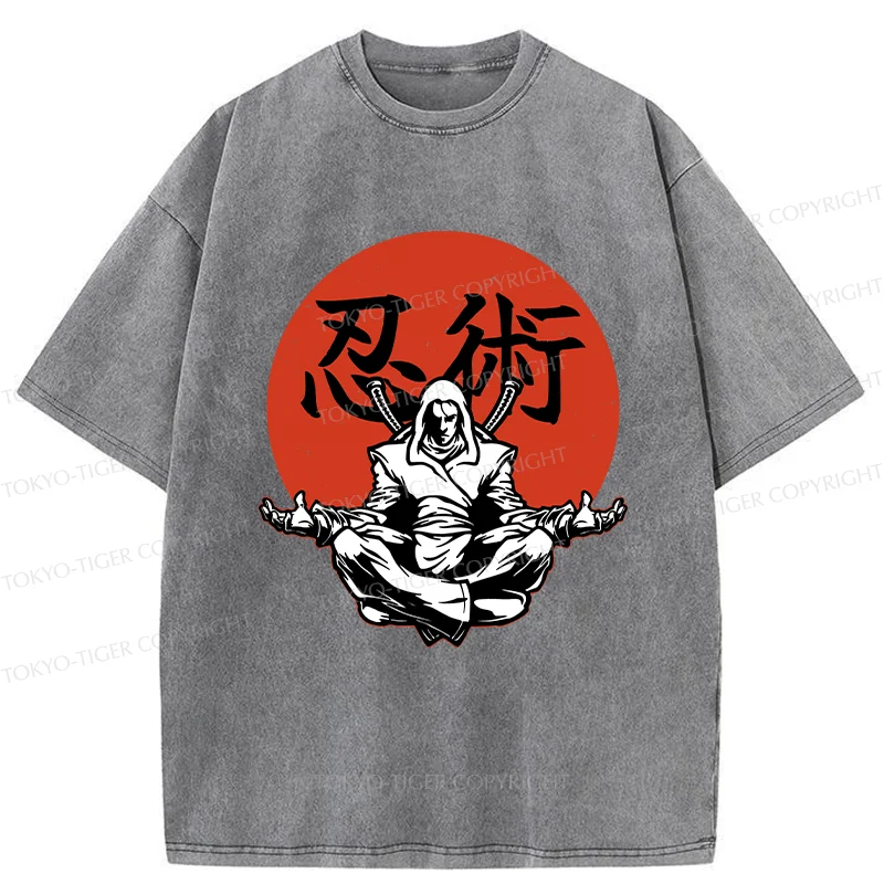 Tokyo-Tiger Japanese Ninjutsu Washed T-Shirt