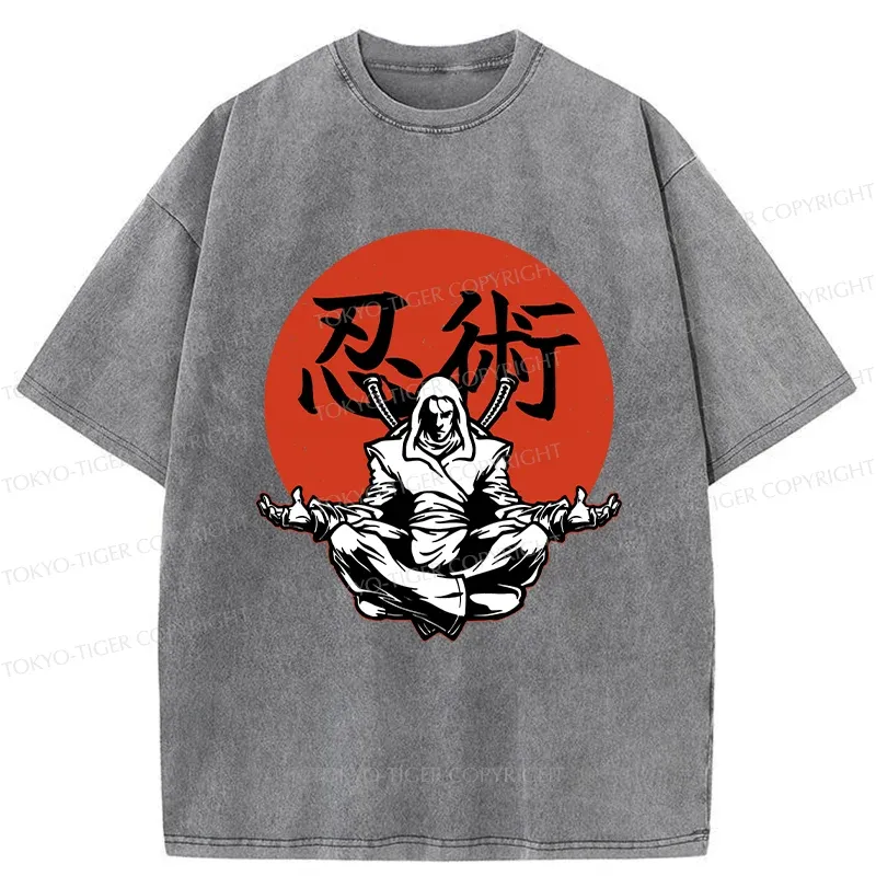 Tokyo-Tiger Japanese Ninjutsu Washed T-Shirt