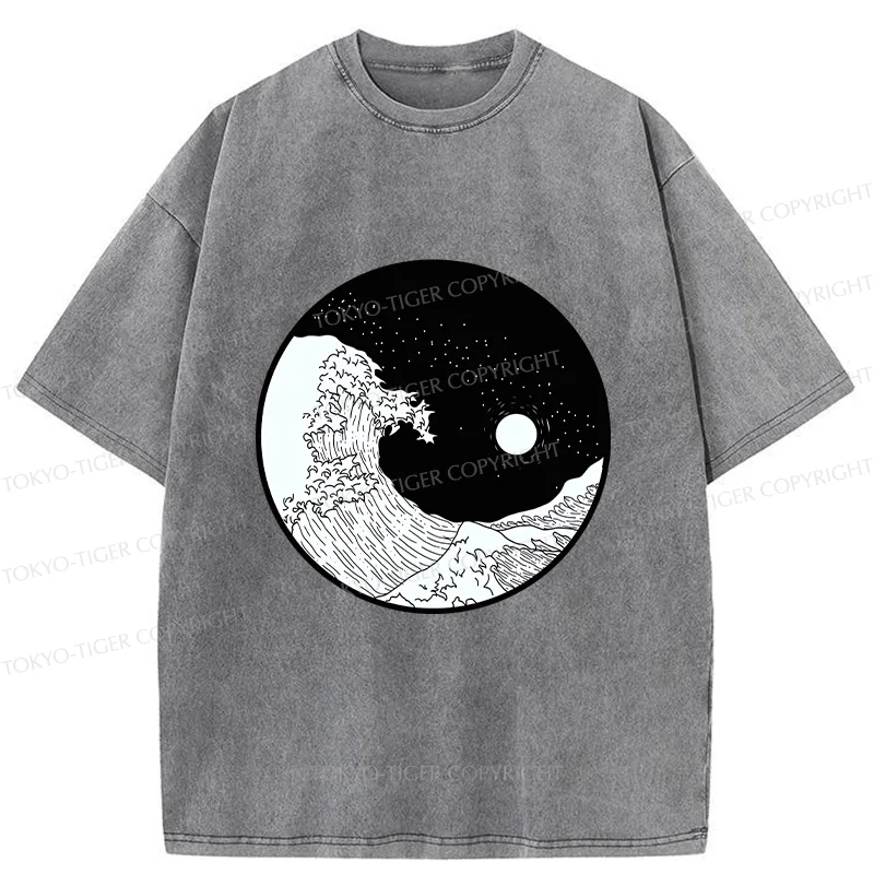 Tokyo-Tiger Tai Chi And Wave Washed T-Shirt