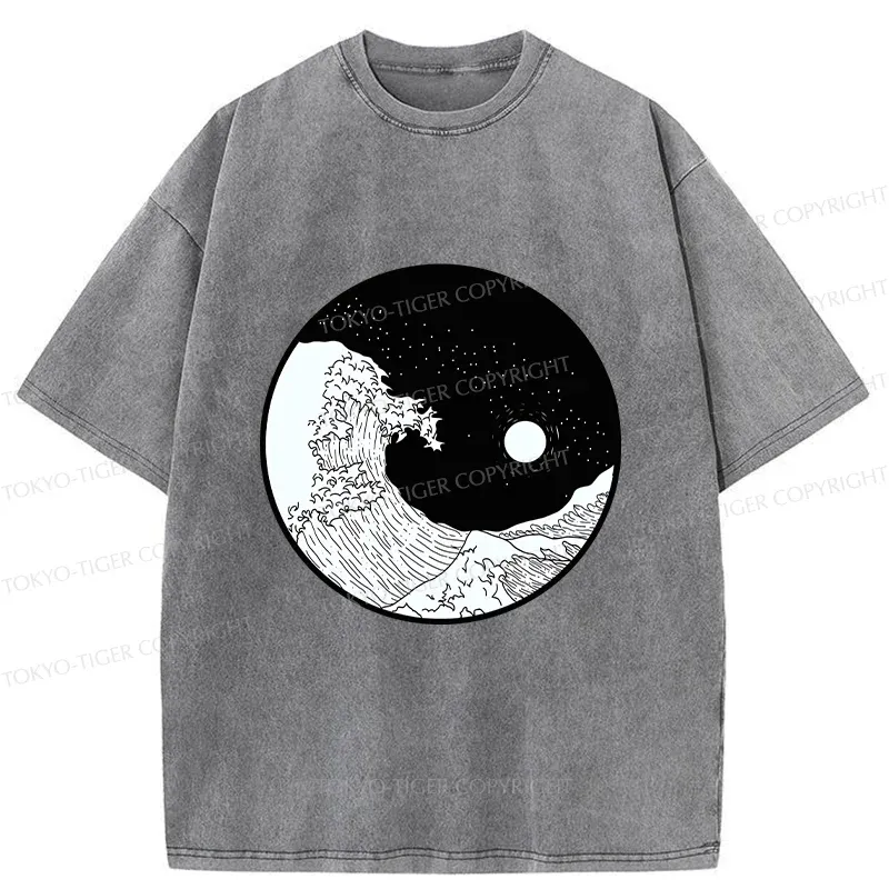 Tokyo-Tiger Tai Chi And Wave Washed T-Shirt