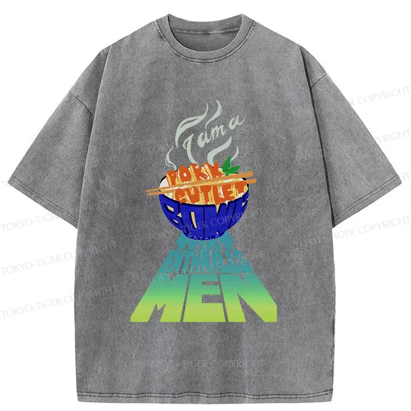 Tokyo-Tiger Fried Pork Cutlet Washed T-Shirt