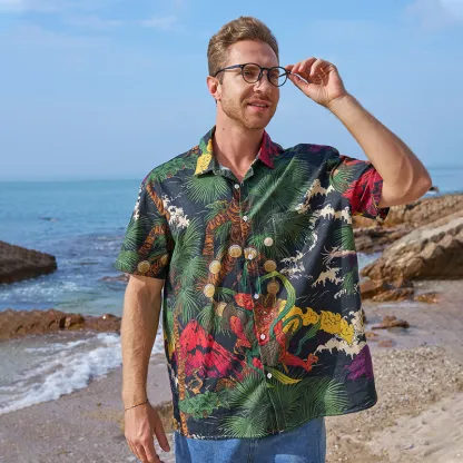 Tokyo-Tiger Japanese Yokai Button-up Shirt