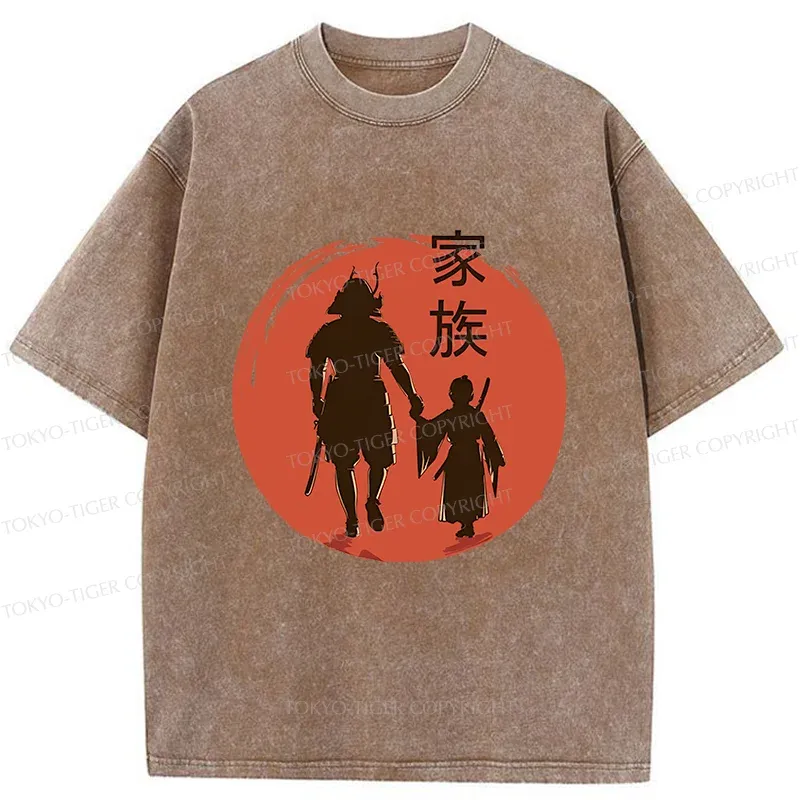 Tokyo-Tiger Samurai Family Washed T-Shirt