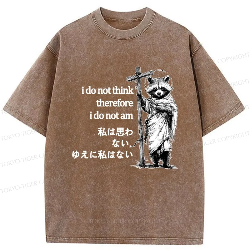 Tokyo-Tiger Thinking Raccoon Washed T-Shirt